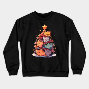 Awesome Christmas Tree Cat Cute Funny Kitten Lover Gift Crewneck Sweatshirt